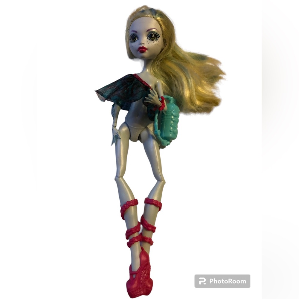 Monster High Lagoona Blue Doll Fins pink shoes & bracelet